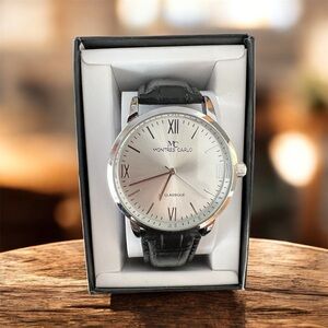 Silver and Black Men's Watch